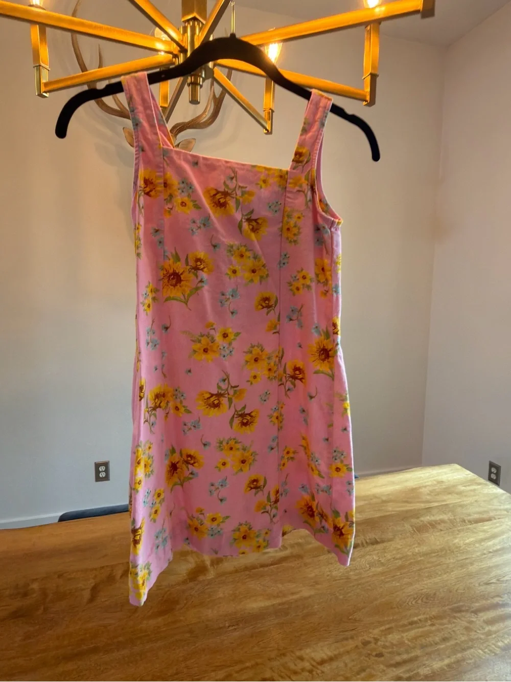 Old Navy Pink Floral Sundress with Yellow Flower Print
